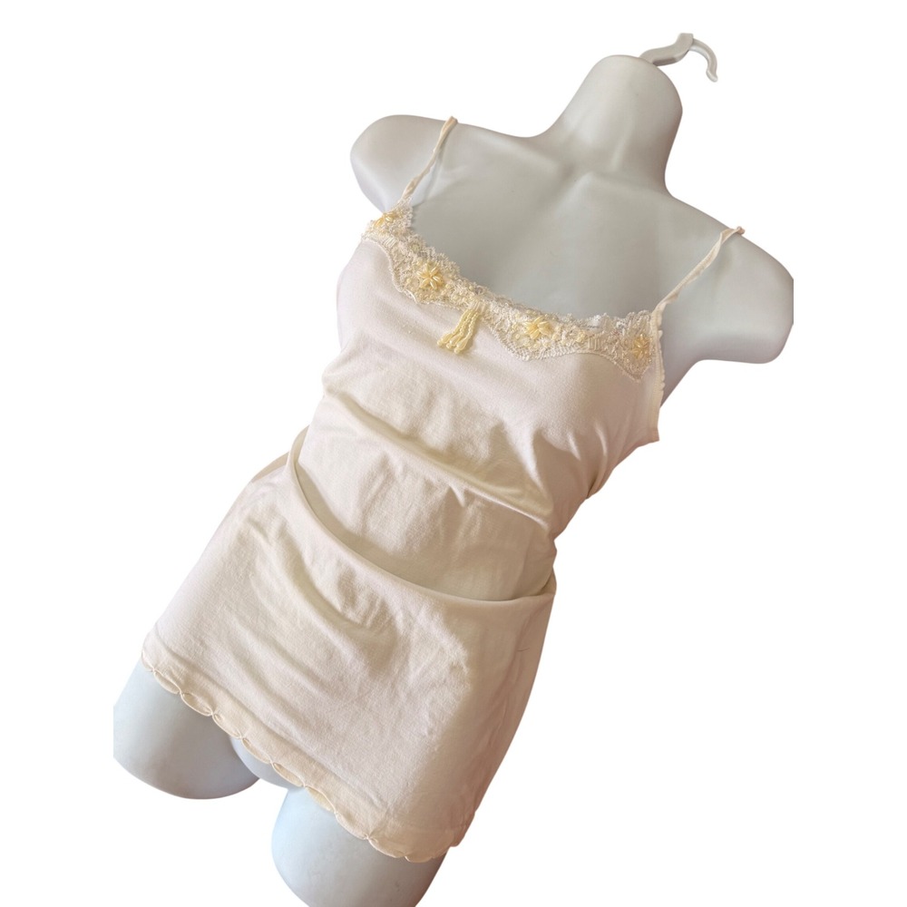 Y2K 2000s style Lace Trim Camisole Floral Embroidery Sequin Cami Top